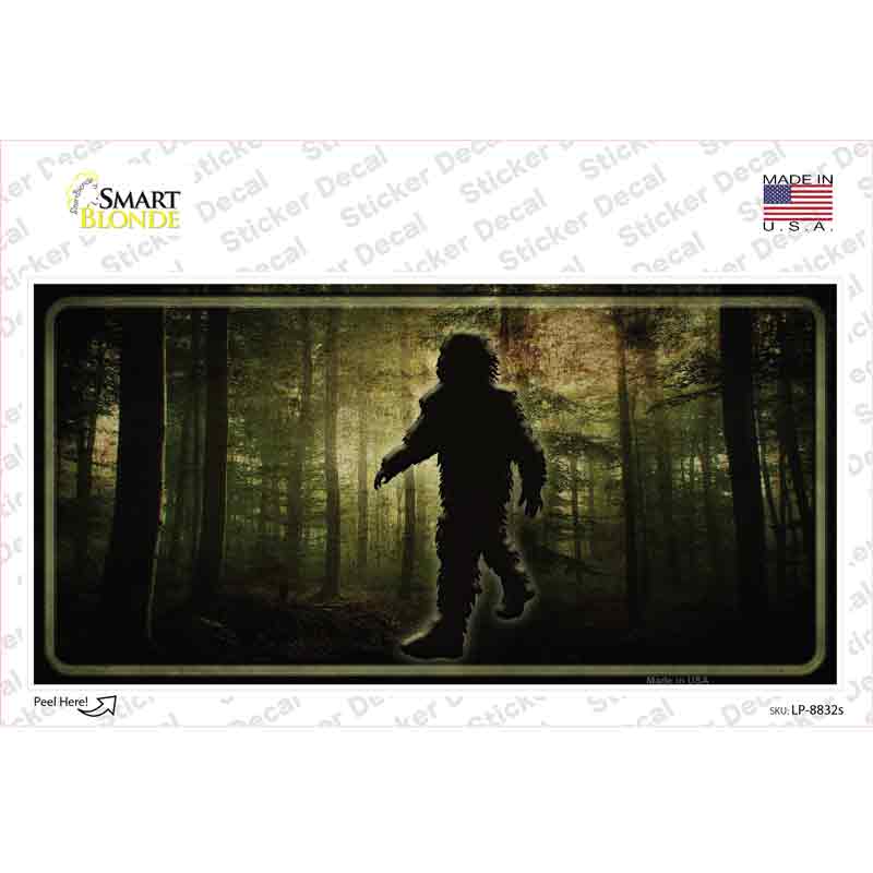 Bigfoot In The Woods Novelty Sticker Decal Small