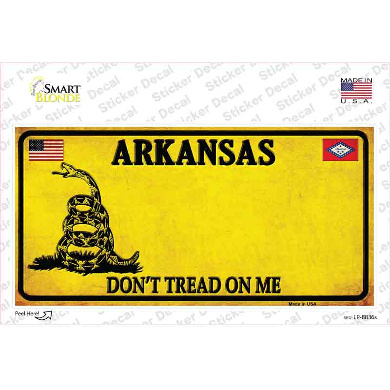Arkansas Dont Tread On Me Novelty Sticker Decal