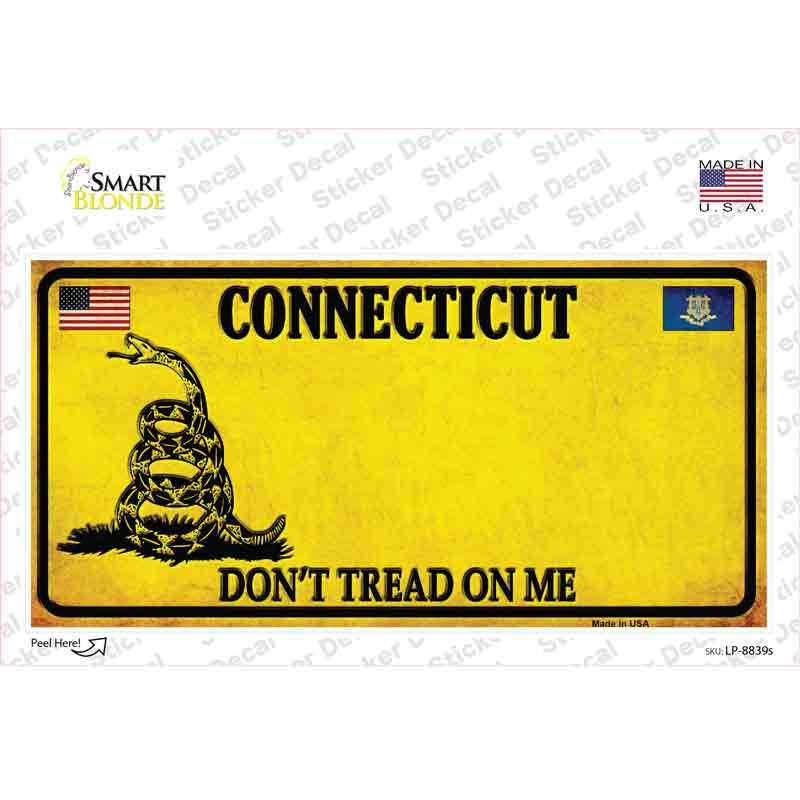 Connecticut Dont Tread On Me Novelty Sticker Decal