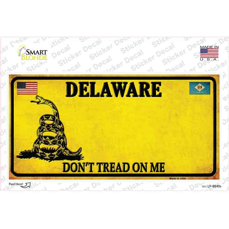 Delaware Dont Tread On Me Novelty Sticker Decal