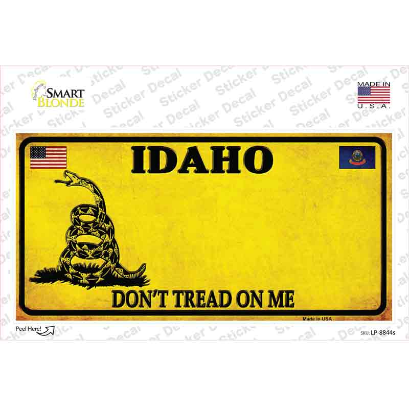 Idaho Dont Tread On Me Novelty Sticker Decal Small