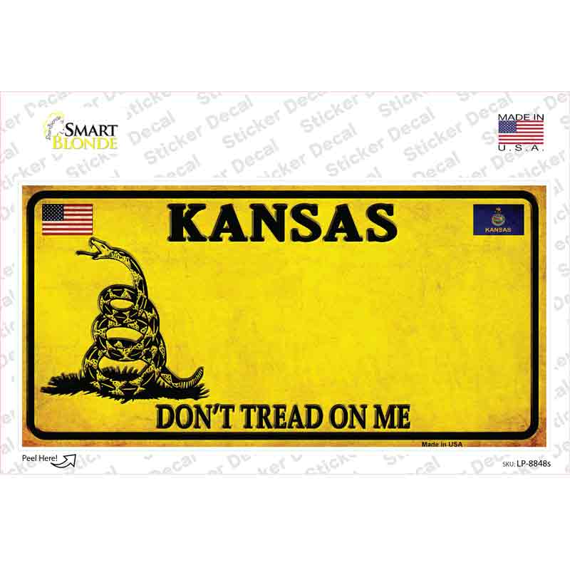 Kansas Dont Tread On Me Novelty Sticker Decal Small