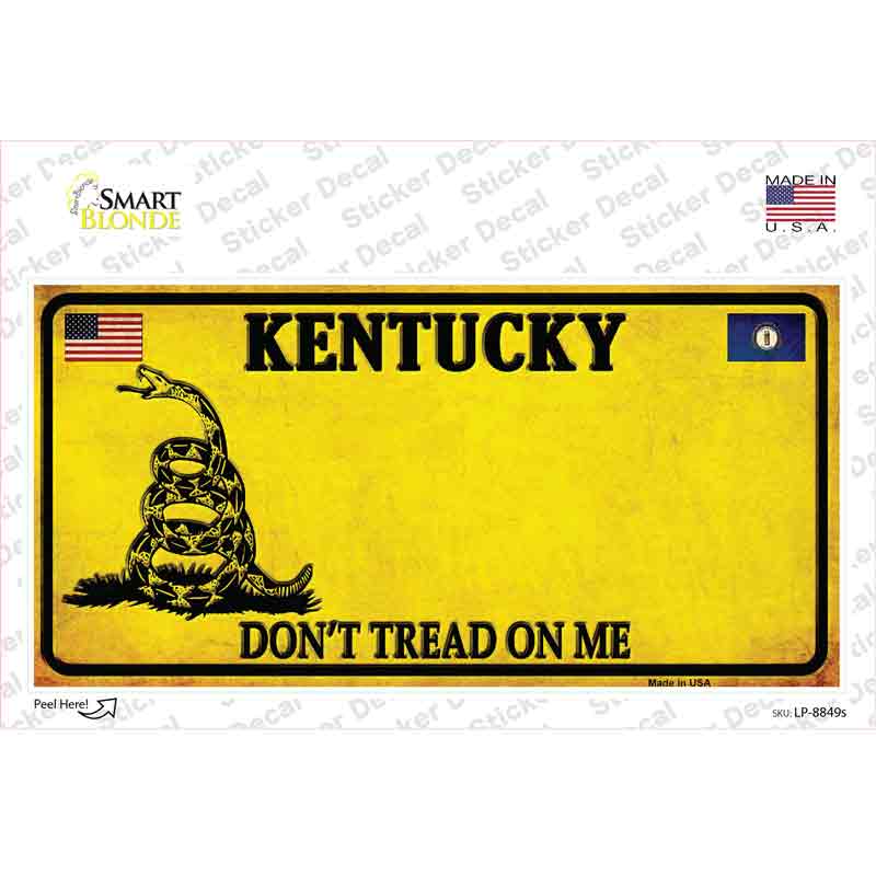 Kentucky Dont Tread On Me Novelty Sticker Decal