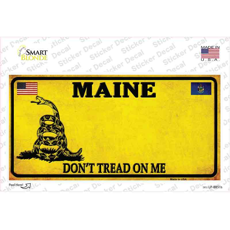 Maine Dont Tread On Me Novelty Sticker Decal Small