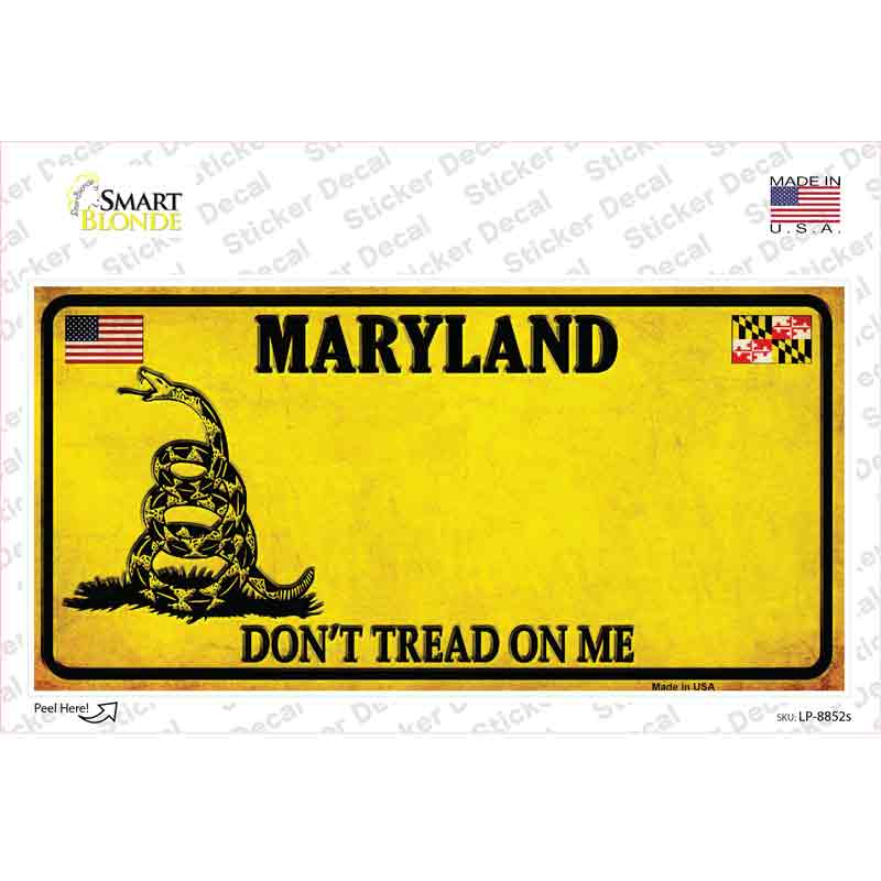 Maryland Dont Tread On Me Novelty Sticker Decal