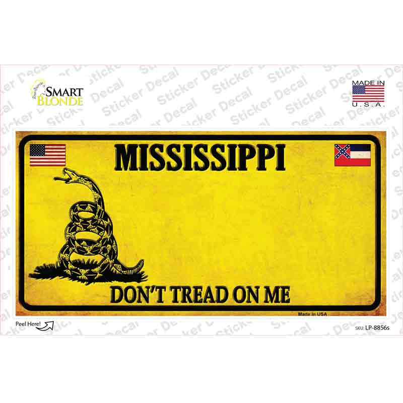 Mississippi Dont Tread On Me Novelty Sticker Decal Small