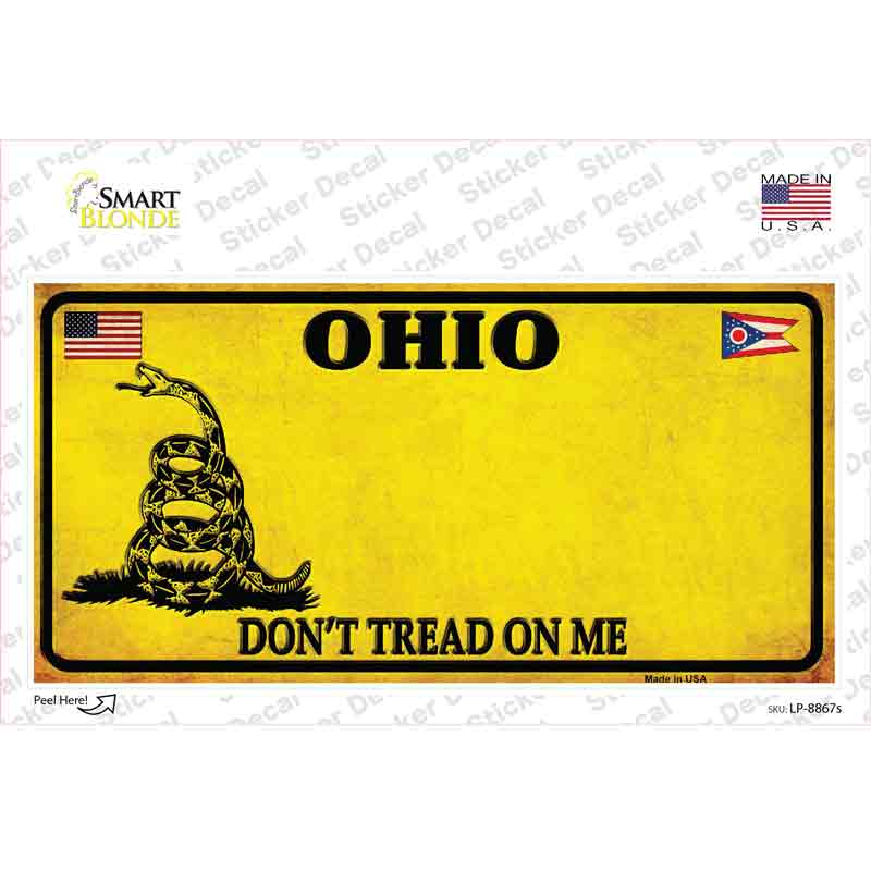 Ohio Dont Tread On Me Novelty Sticker Decal Small