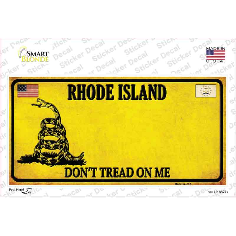 Rhode Island Dont Tread On Me Novelty Sticker Decal Small