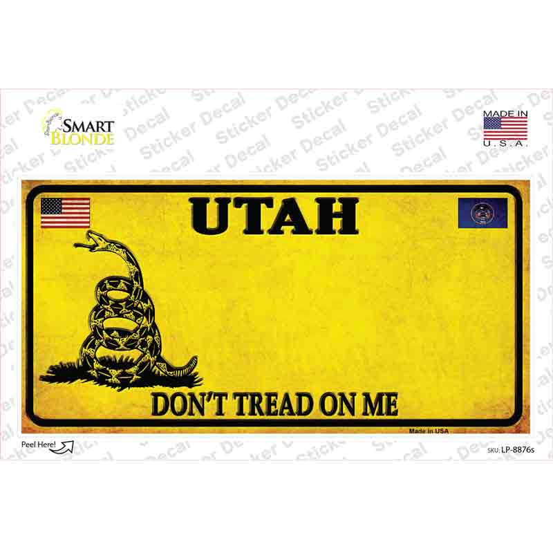 Utah Dont Tread On Me Novelty Sticker Decal Small