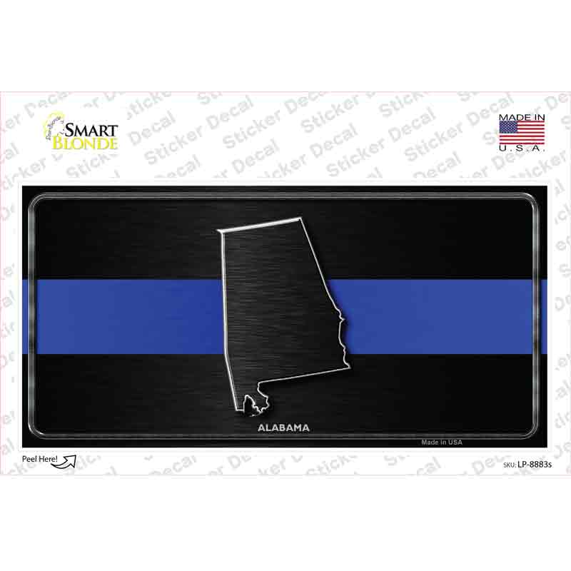 Alabama Thin Blue Line Novelty Sticker Decal Small