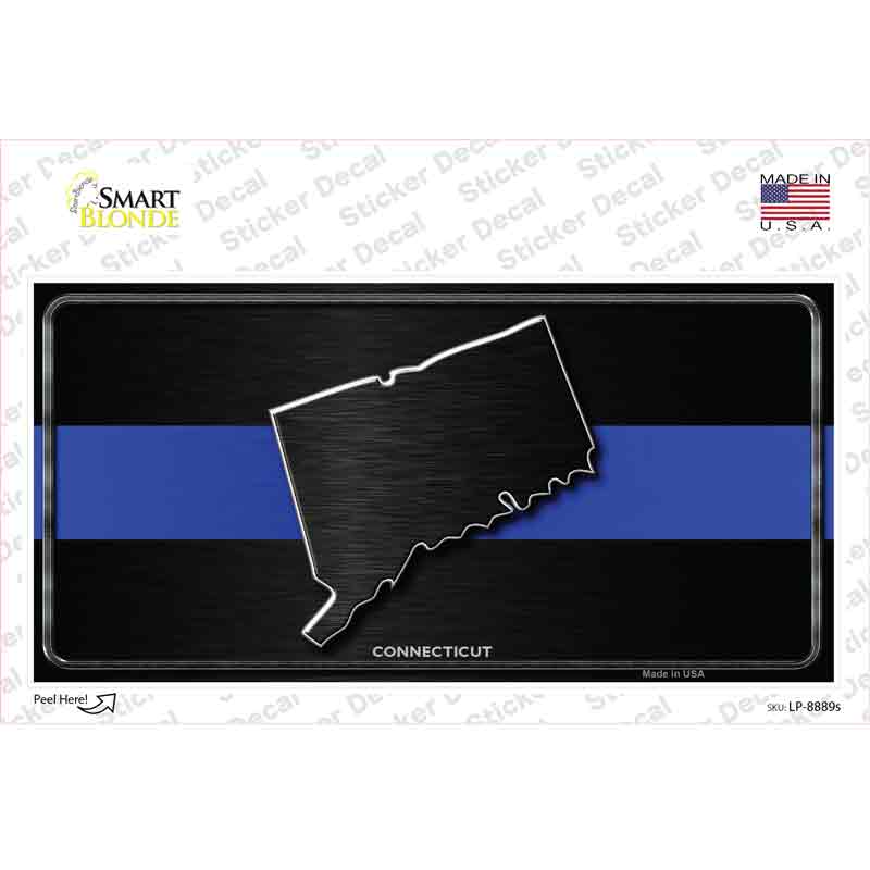 Connecticut Thin Blue Line Novelty Sticker Decal Small