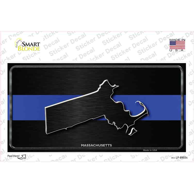 Massachusetts Thin Blue Line Novelty Sticker Decal Small