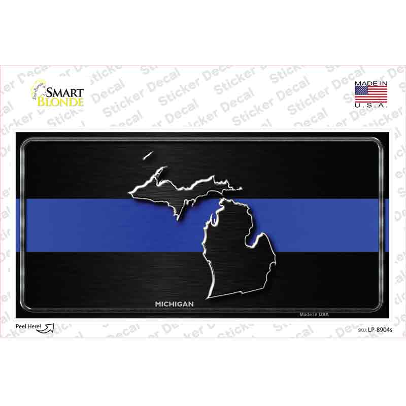 Michigan Thin Blue Line Novelty Sticker Decal Small