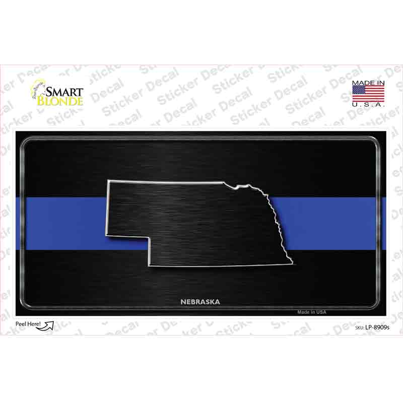 Nebraska Thin Blue Line Novelty Sticker Decal Small