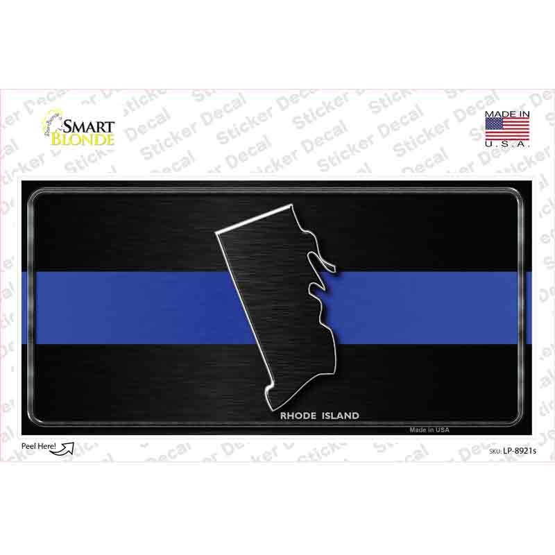 Rhode Island Thin Blue Line Novelty Sticker Decal Small