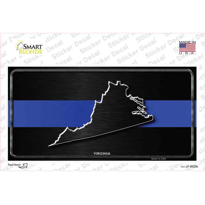 Virginia Thin Blue Line Novelty Sticker Decal Small