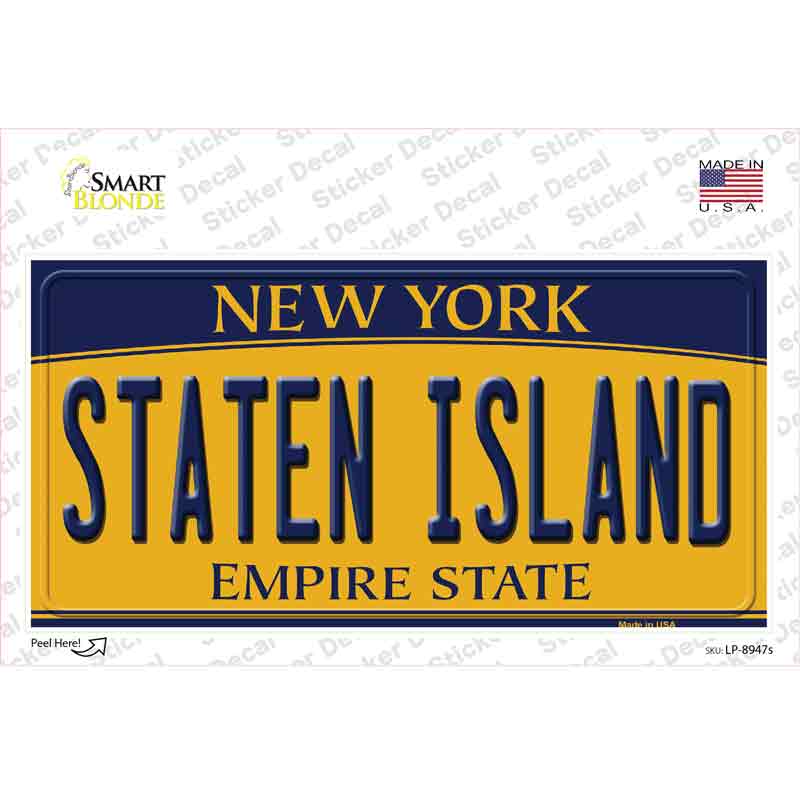 Staten Island New York Novelty Sticker Decal Small