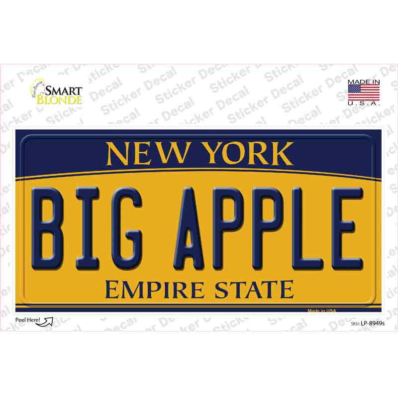 Big Apple New York Novelty Sticker Decal Small