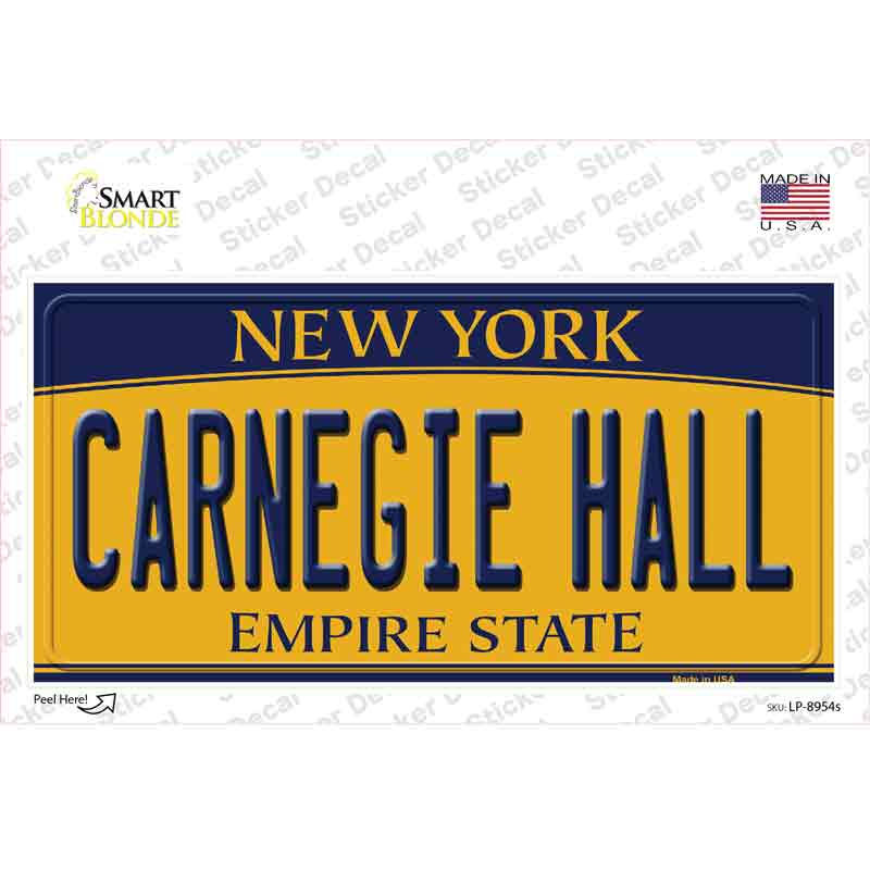 Carnegie Hall New York Novelty Sticker Decal Small