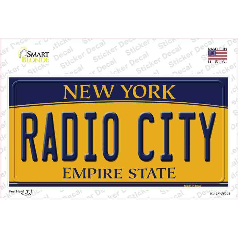 Radio City New York Novelty Sticker Decal Small