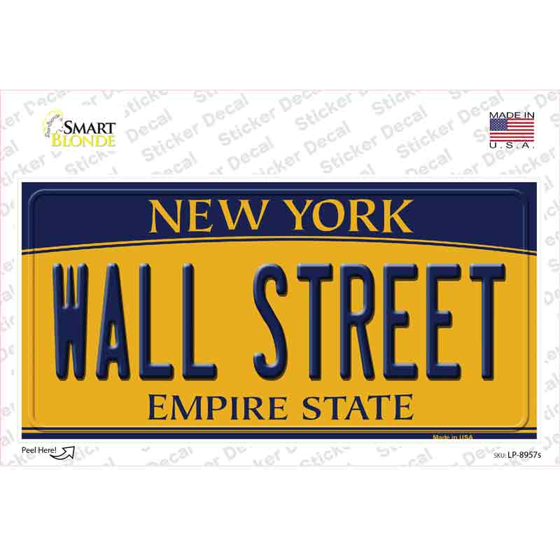 Wall Street New York Novelty Sticker Decal Small