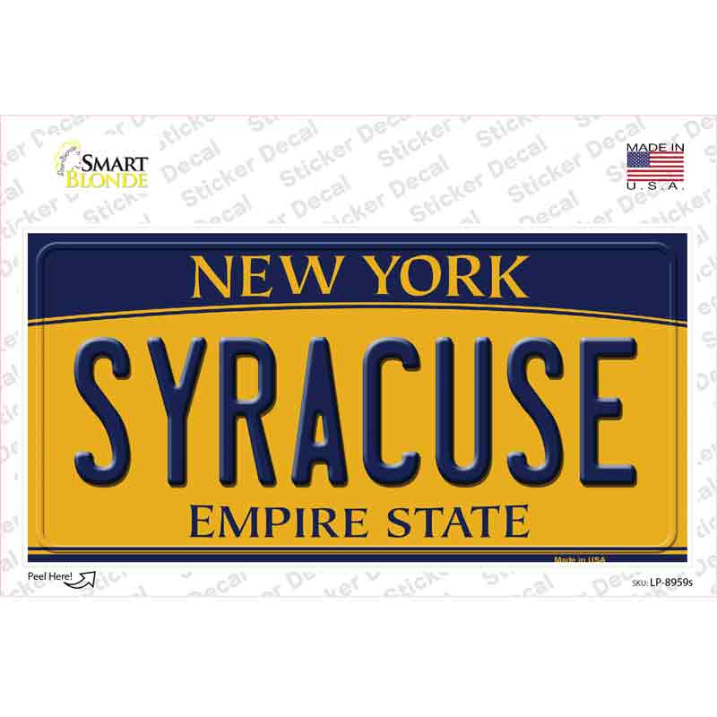 Syracuse New York Novelty Sticker Decal Small