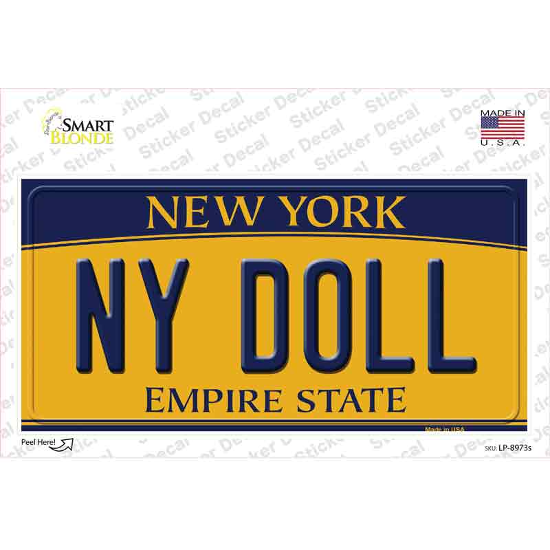 NY Doll New York Novelty Sticker Decal Small