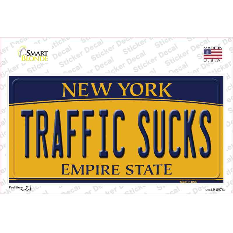 Traffic Sucks New York Novelty Sticker Decal Small