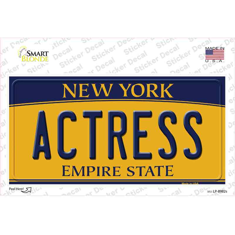 Actress New York Novelty Sticker Decal Small