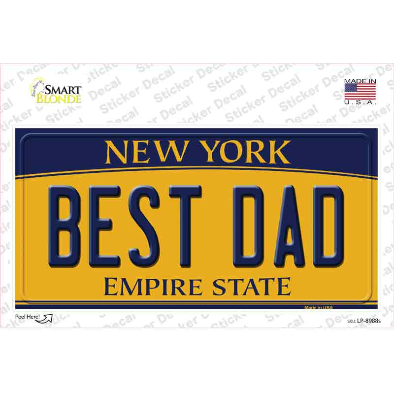 Best Dad New York Novelty Sticker Decal Small