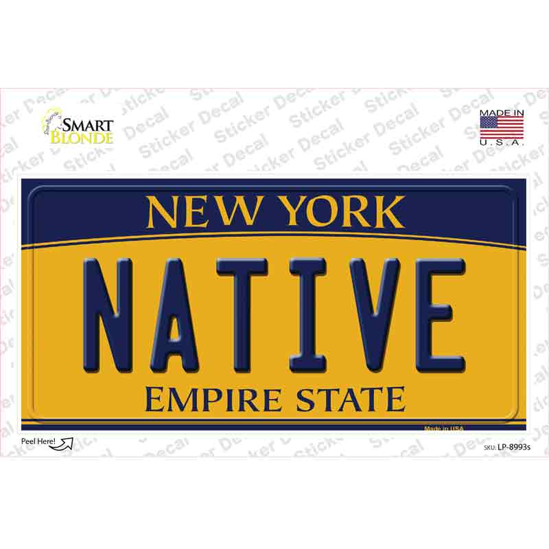 Native New York Novelty Sticker Decal Small