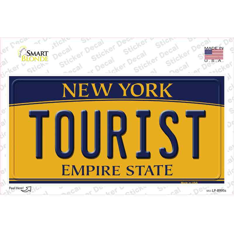 Tourist New York Novelty Sticker Decal