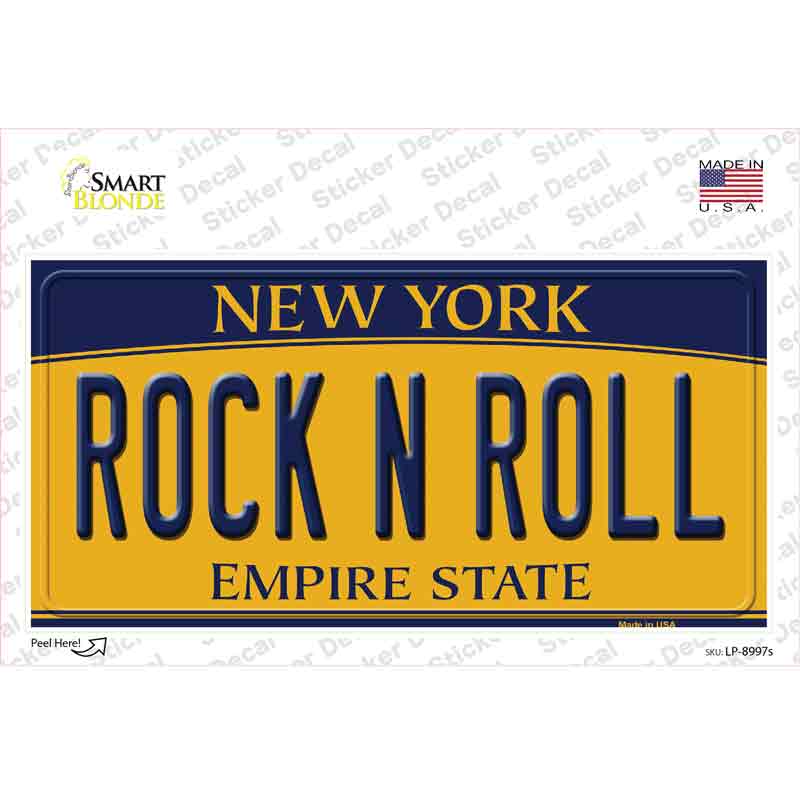 Rock N Roll New York Novelty Sticker Decal Small