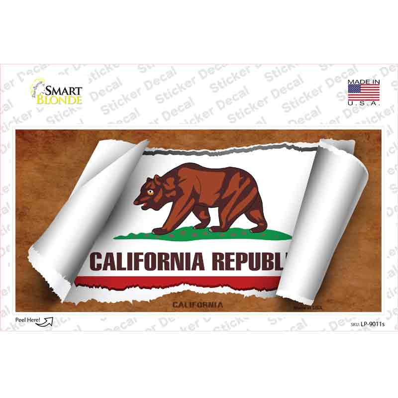 California Flag Scroll Novelty Sticker Decal Small