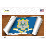 Connecticut Flag Scroll Novelty Sticker Decal Small