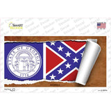 Georgia Flag Scroll Novelty Sticker Decal Small