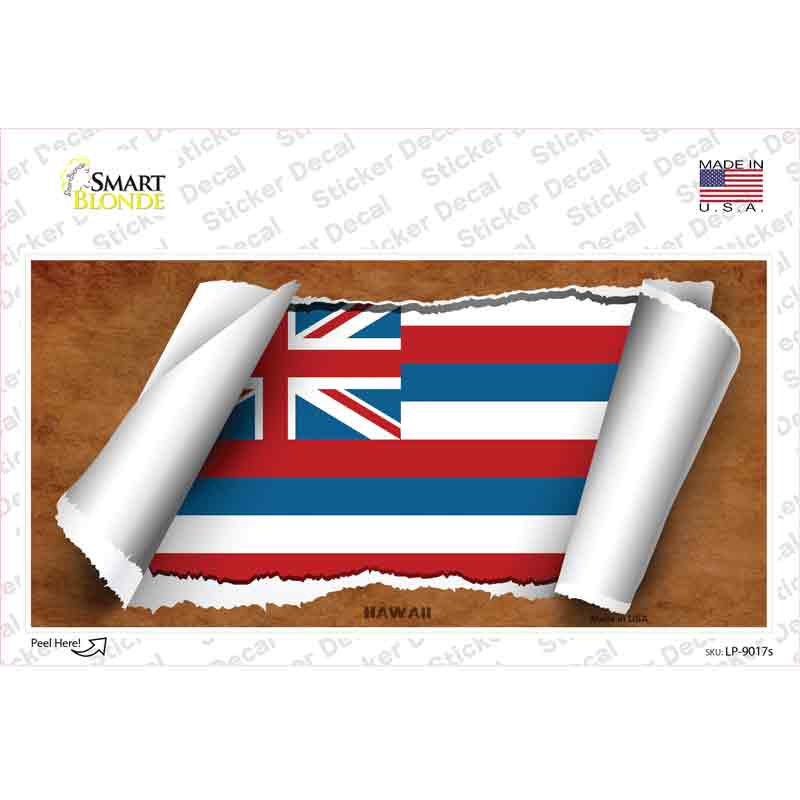 Hawaii Flag Scroll Novelty Sticker Decal Small