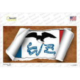 Iowa Flag Scroll Novelty Sticker Decal Small