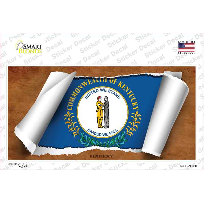 Kentucky Flag Scroll Novelty Sticker Decal Small