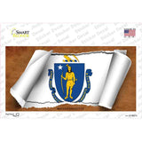 Massachusetts Flag Scroll Novelty Sticker Decal Small