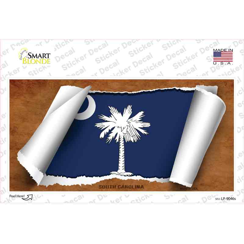 South Carolina Flag Scroll Novelty Sticker Decal Small