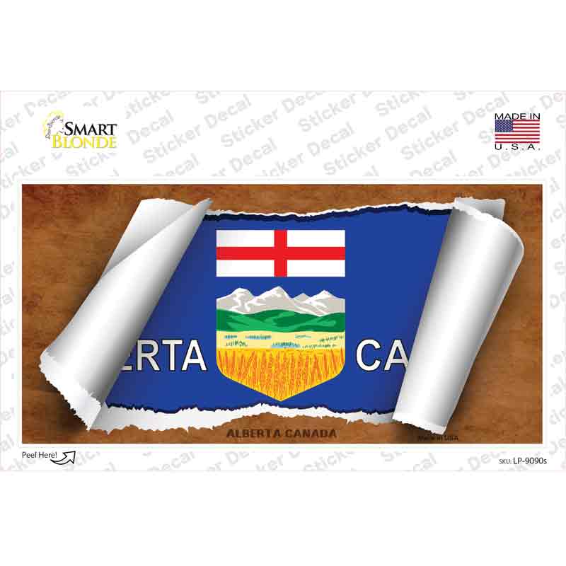 Alberta Canada Flag Scroll Novelty Sticker Decal | Smart Blonde