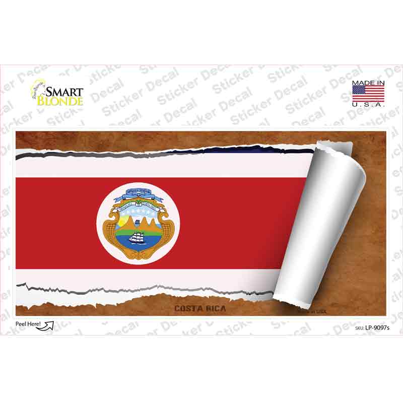 Costa Rica Flag Scroll Novelty Sticker Decal