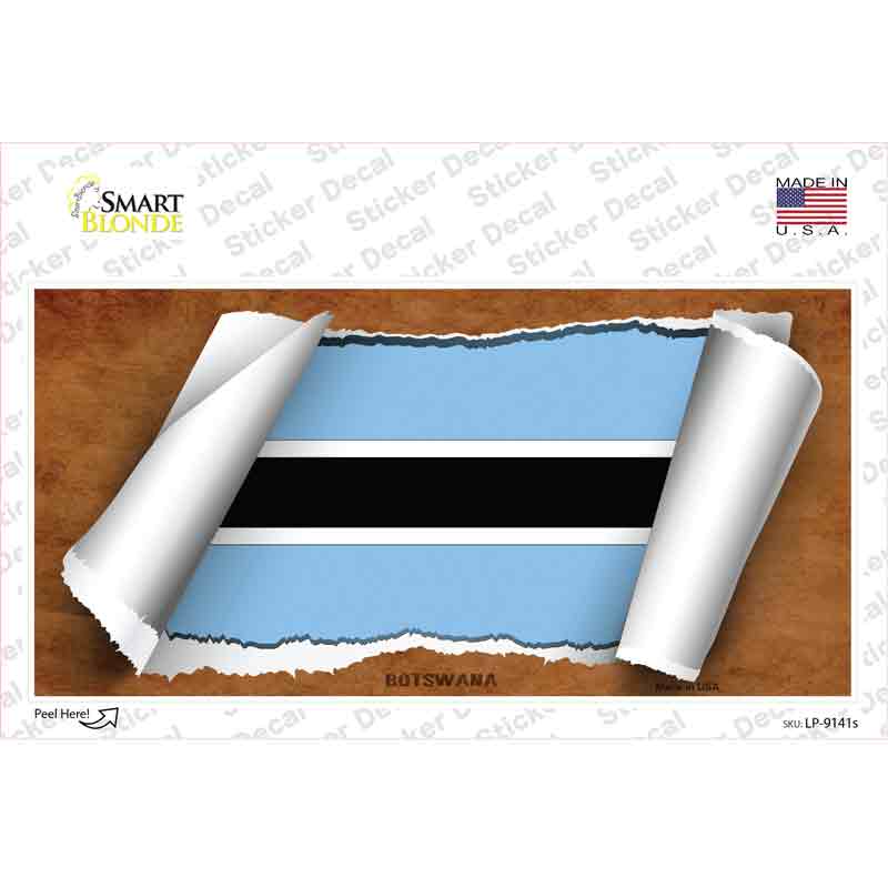 Botswana Flag Scroll Novelty Sticker Decal