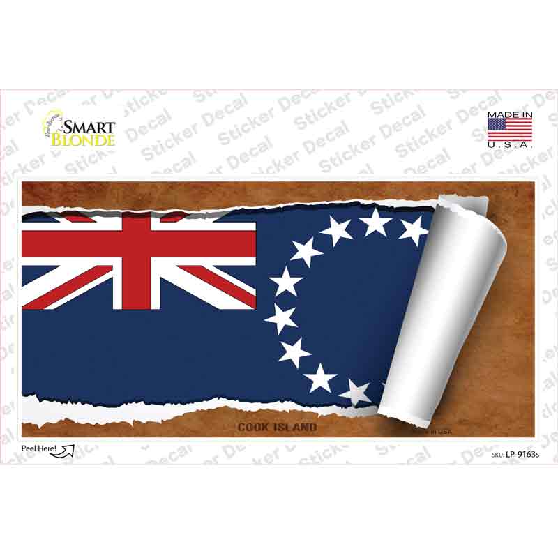 Cook Island Flag Scroll Novelty Sticker Decal