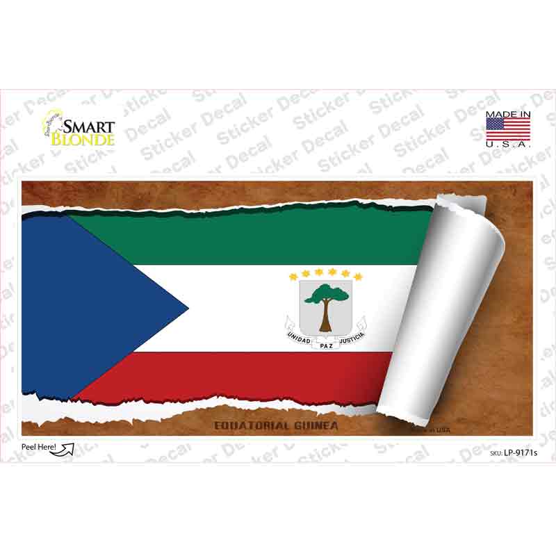 Equatorial Guinea Flag Scroll Novelty Sticker Decal