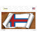 Faroe Islands Flag Scroll Novelty Sticker Decal