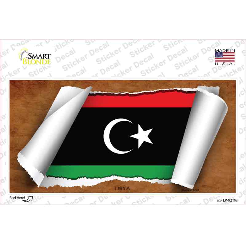 Libya Flag Scroll Novelty Sticker Decal