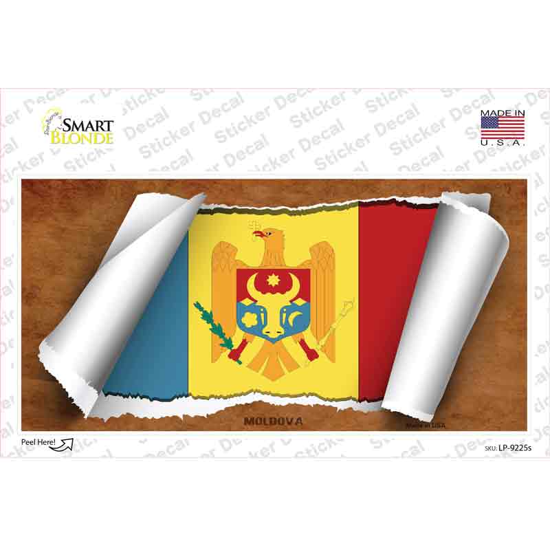 Moldova Flag Scroll Novelty Sticker Decal