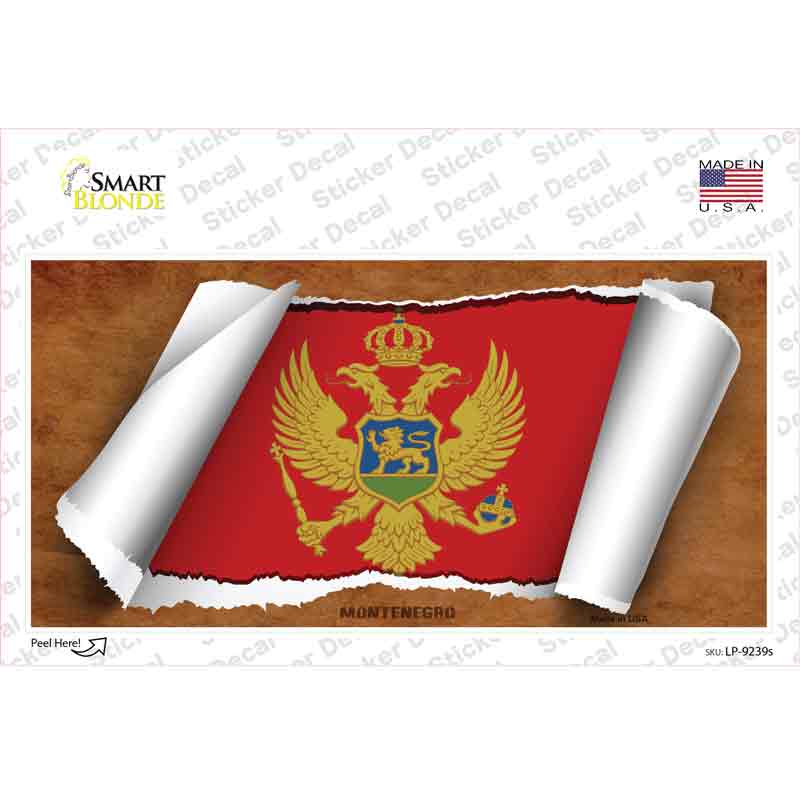 Montenegro Flag Scroll Novelty Sticker Decal